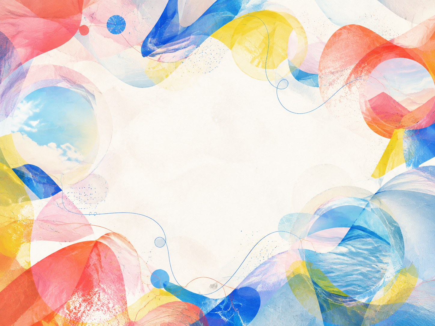 Luminous ribbons passing through changing fields of context